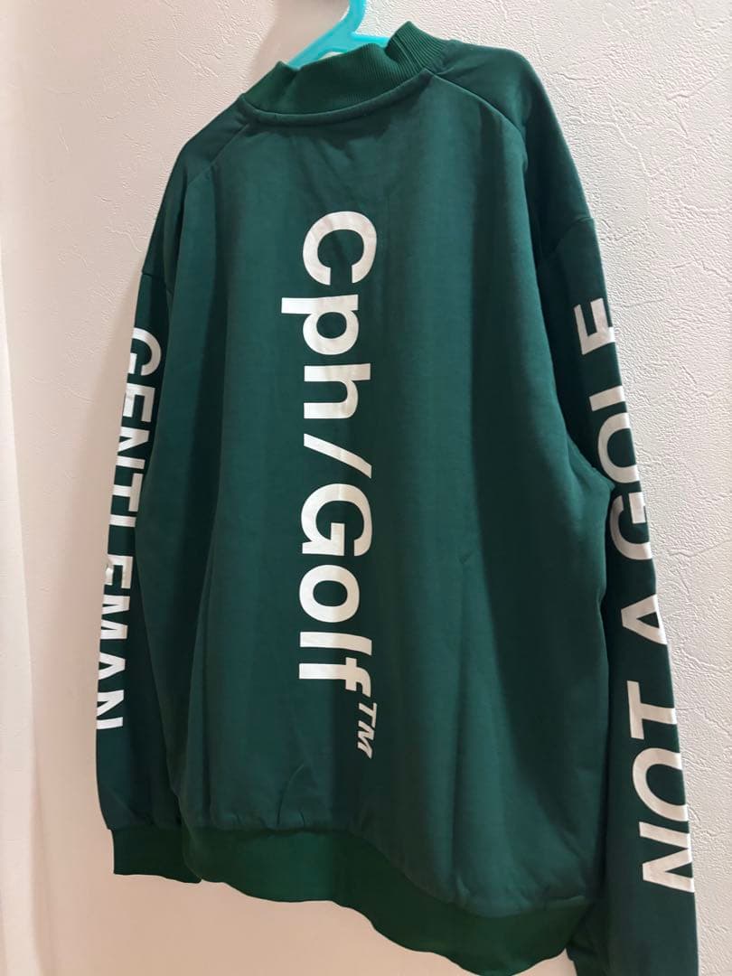 ロゴモックネックシャツ　グリーン　M