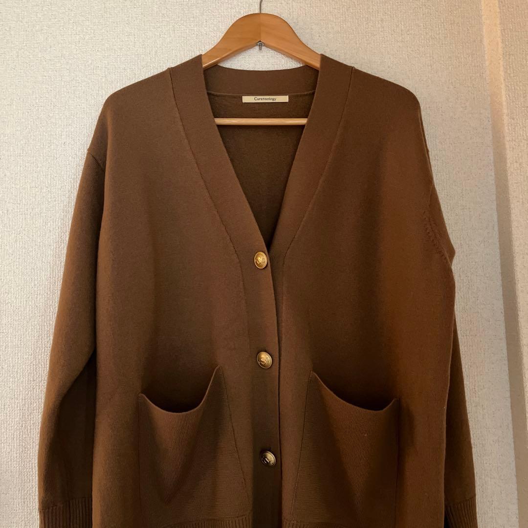 curensology2024FW アッシュクウールカーディガン　キャメル54