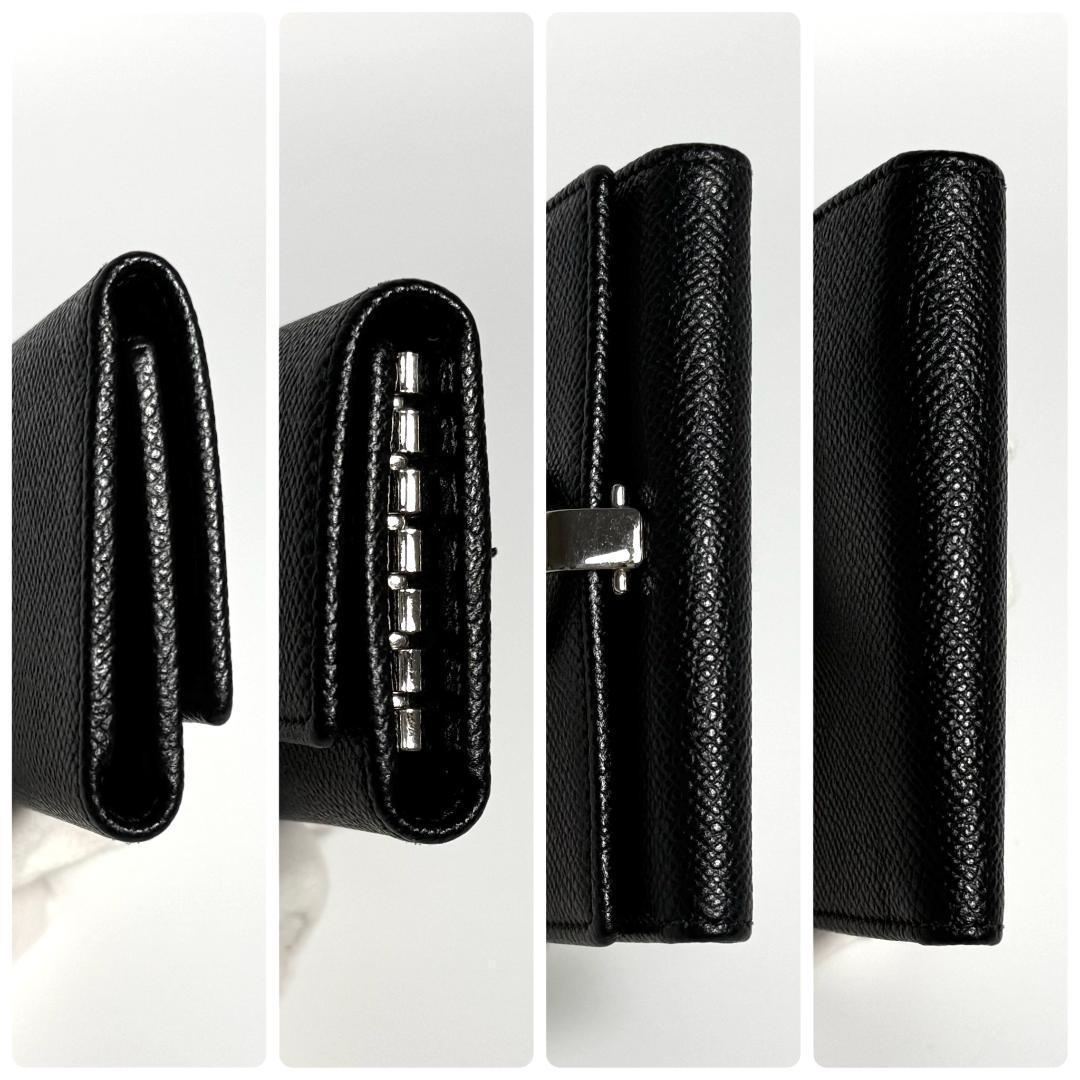 BVLGARI　ブルガリ　ロゴクリップ　キーケース　キーホルダー　レザー　黒