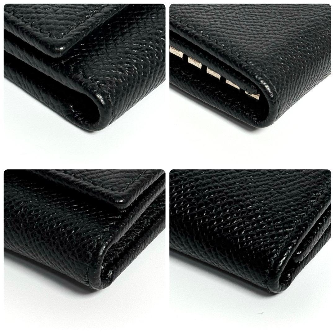 BVLGARI　ブルガリ　ロゴクリップ　キーケース　キーホルダー　レザー　黒