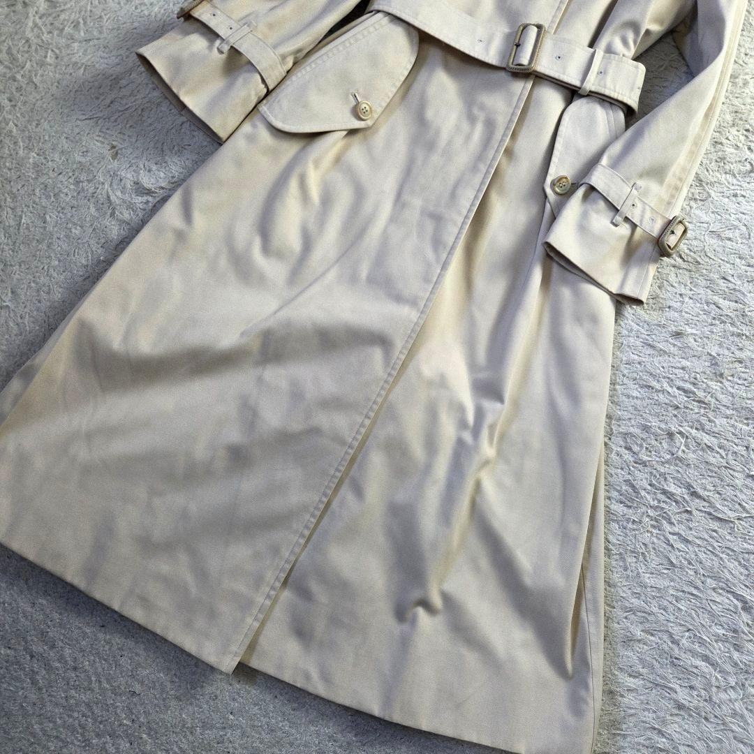 美品 バーバリー シングル トレンチコート ノバチェック ライトベージュ S