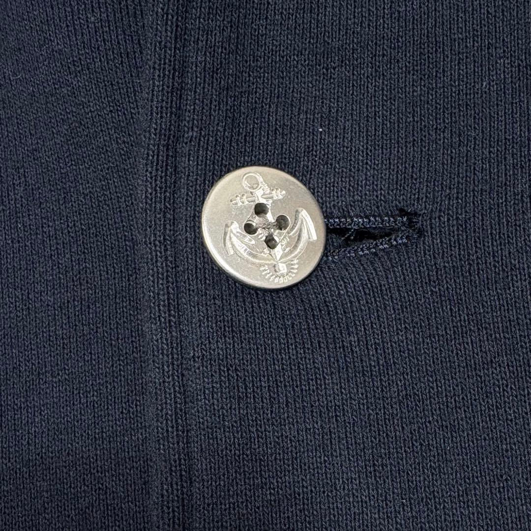 90s Boat House スウェット生地 紺ブレ 銀ボタン アンカー刺繍 M