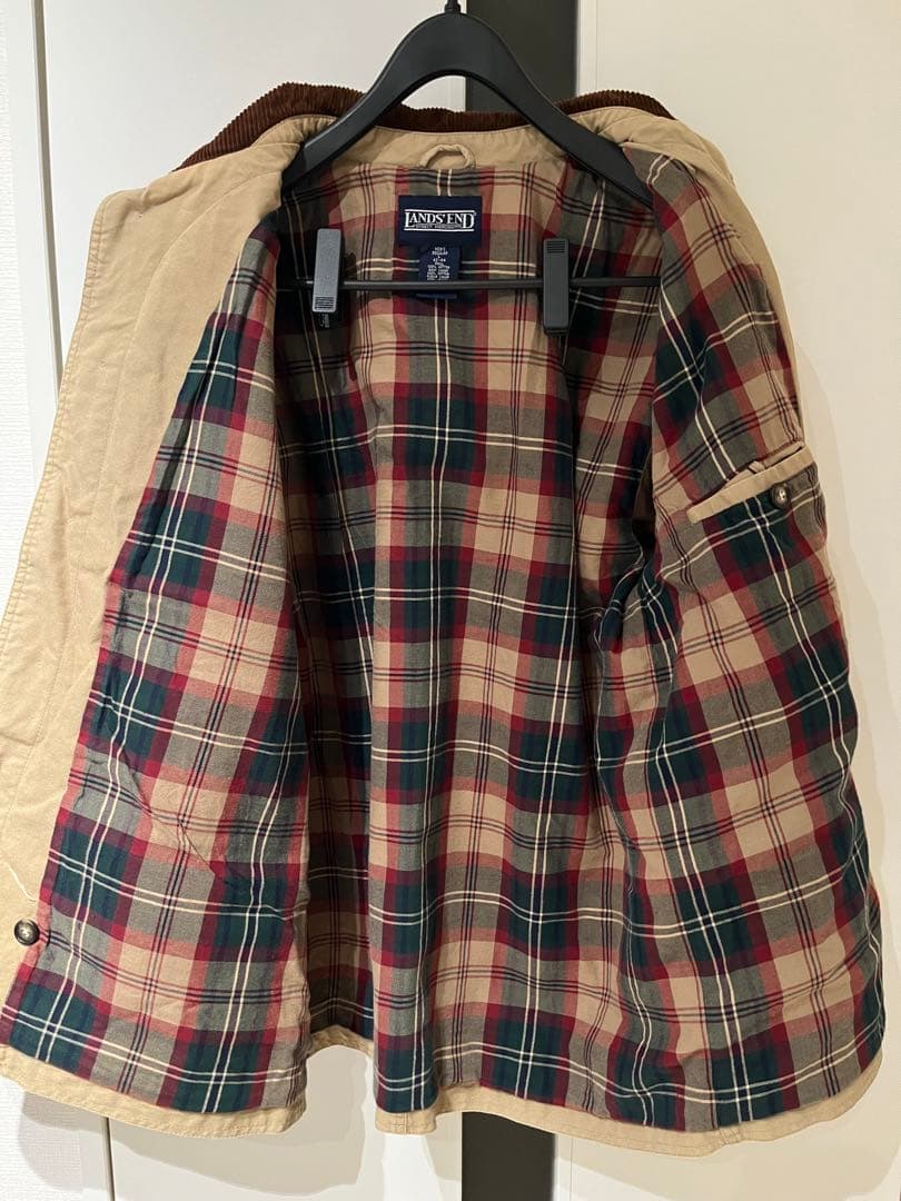 90s LANDS’ END ハンティングジャケット コーデュロイ襟　状態良好