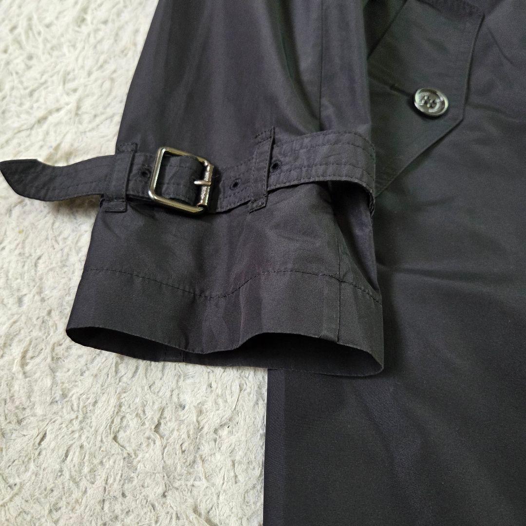 美品 バーバリー フーデット トレンチコート ポリエステル ブラック サイズ M