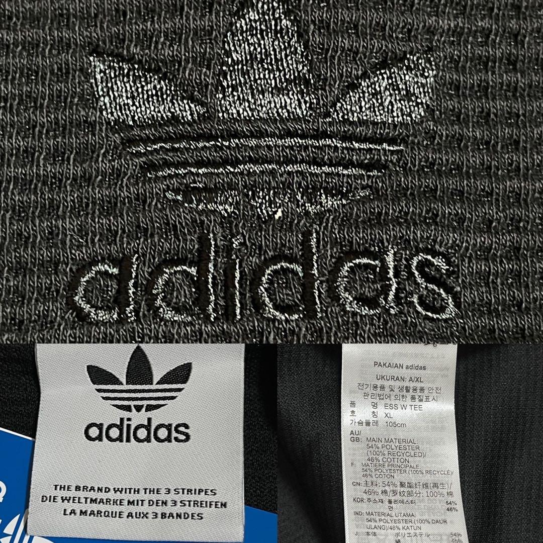 新品3XL】アディダス　tシャツ 半袖　エッセンシャルズ　ワッフル　ブラック黒