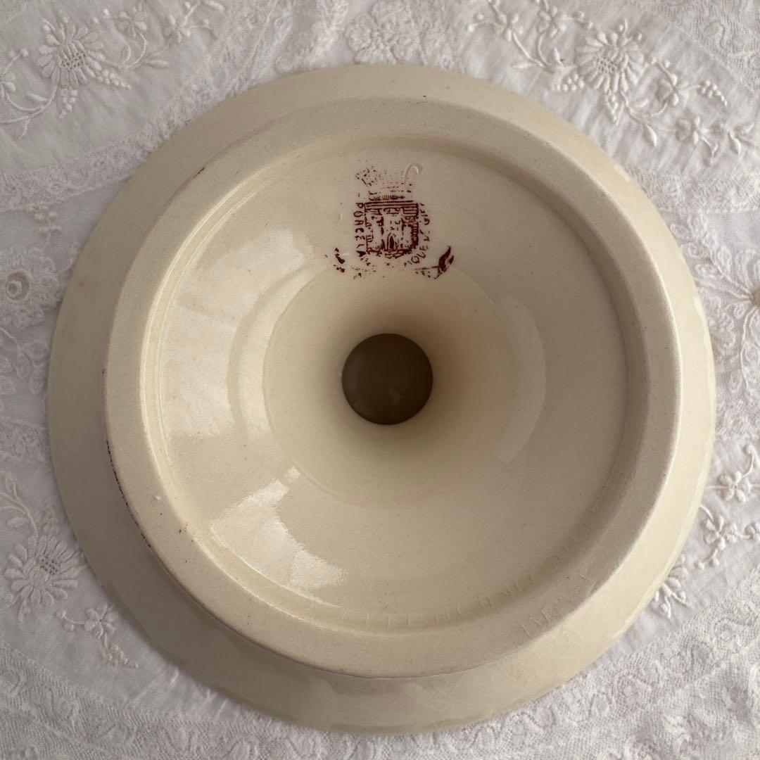 訳有　フランスアンティーク Gien ジアン Anemones ケーキスタンド