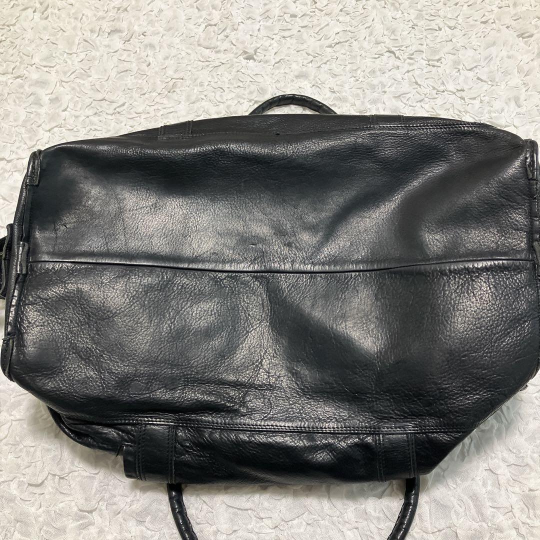REN　ボストンバッグ　カデ　レザー　黒