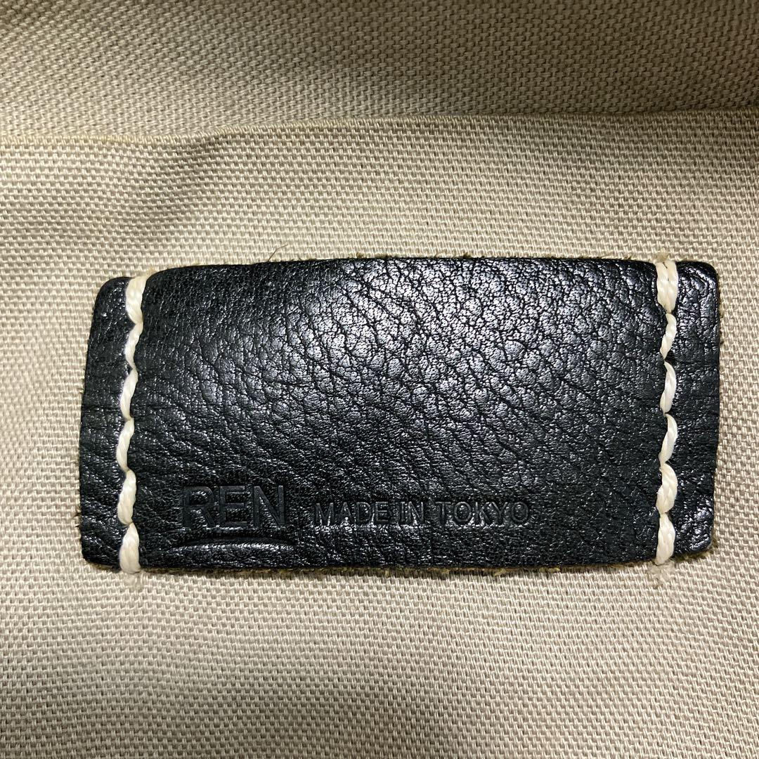 REN　ボストンバッグ　カデ　レザー　黒