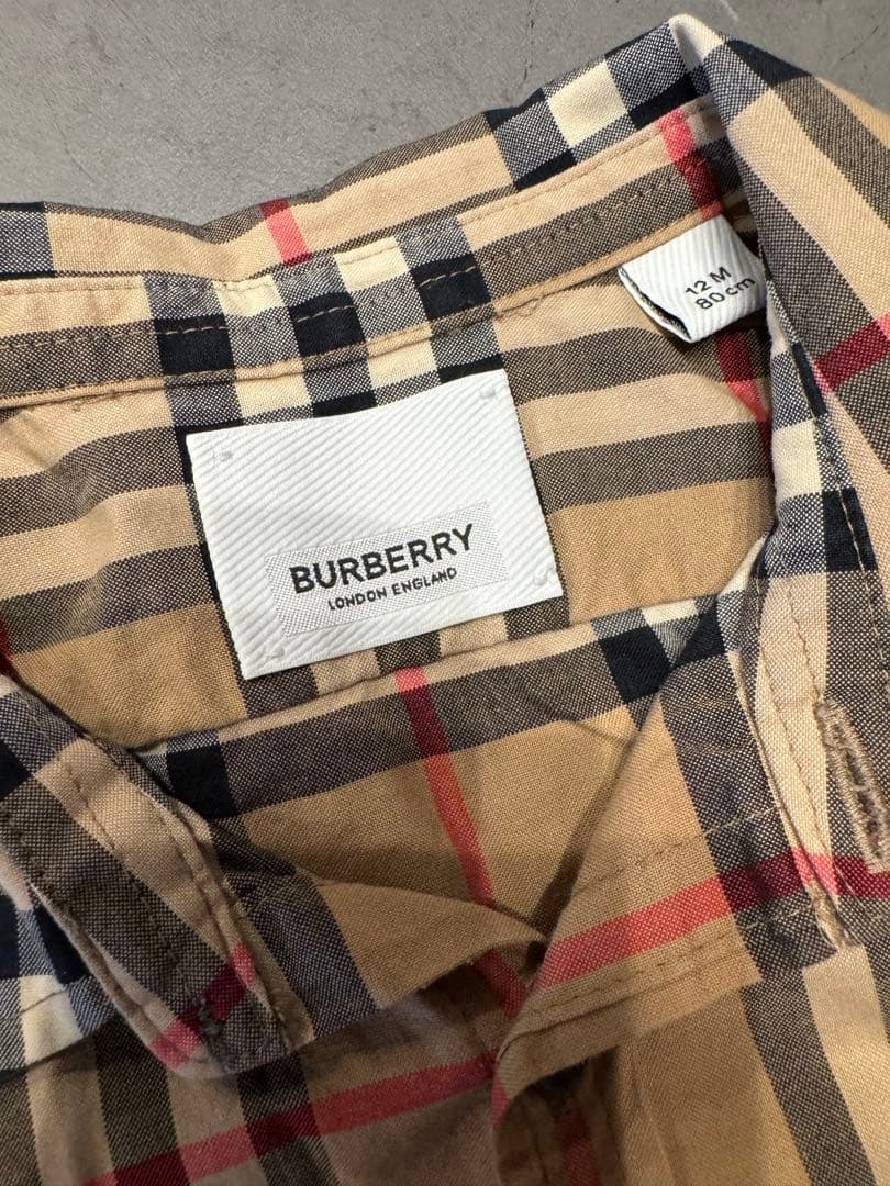 BURBERRY チェック柄長袖シャツ 12m/80㎝