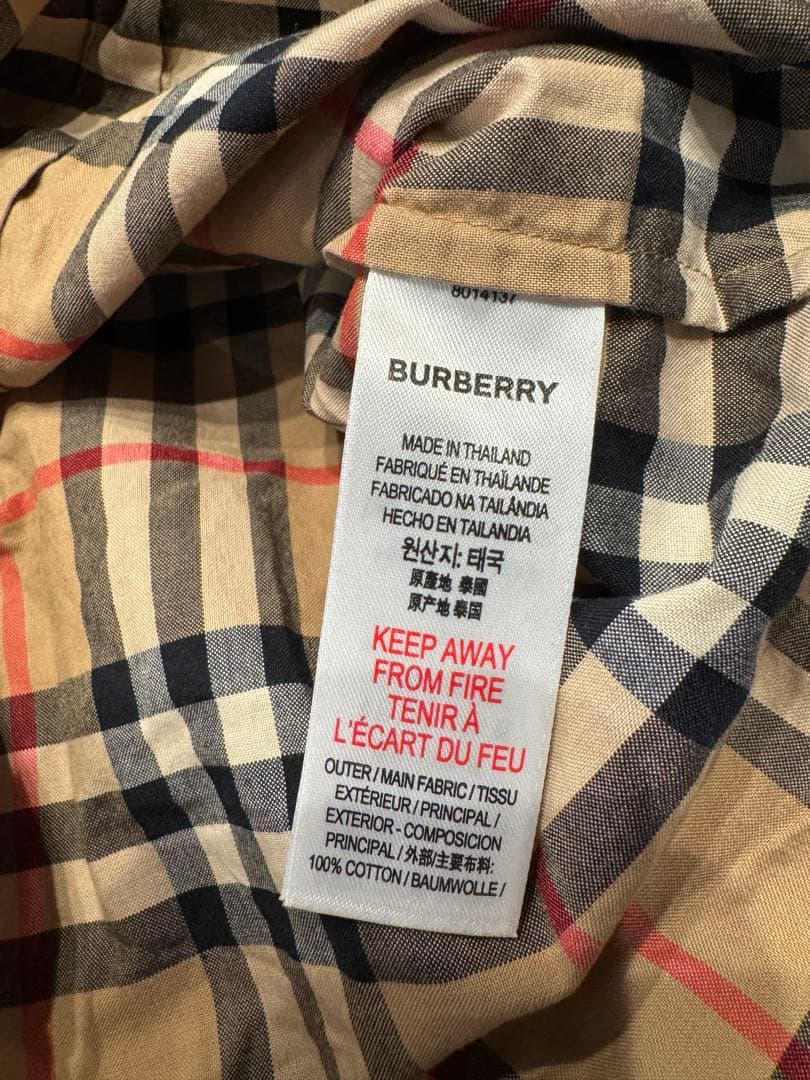 BURBERRY チェック柄長袖シャツ 12m/80㎝