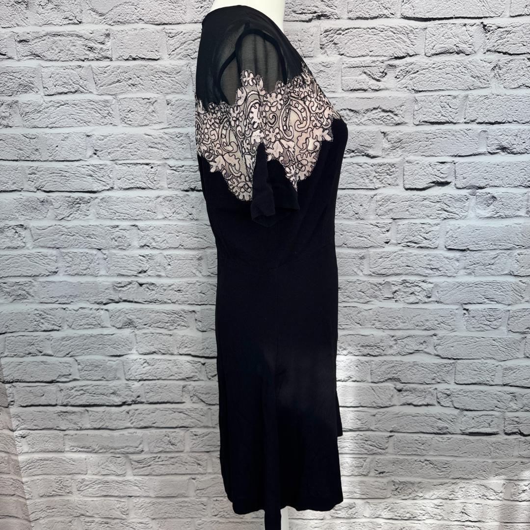 sandro【美品】ワンピース サイズ3 黒×レース　388