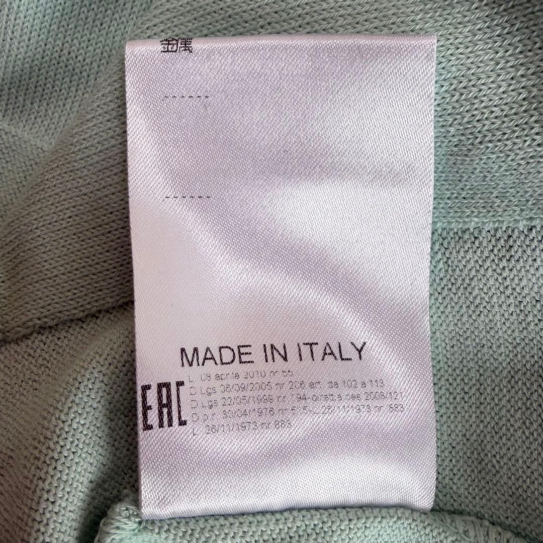 イタリア製高級ニット トリコシック 七分袖カーディガン パステルグリーン