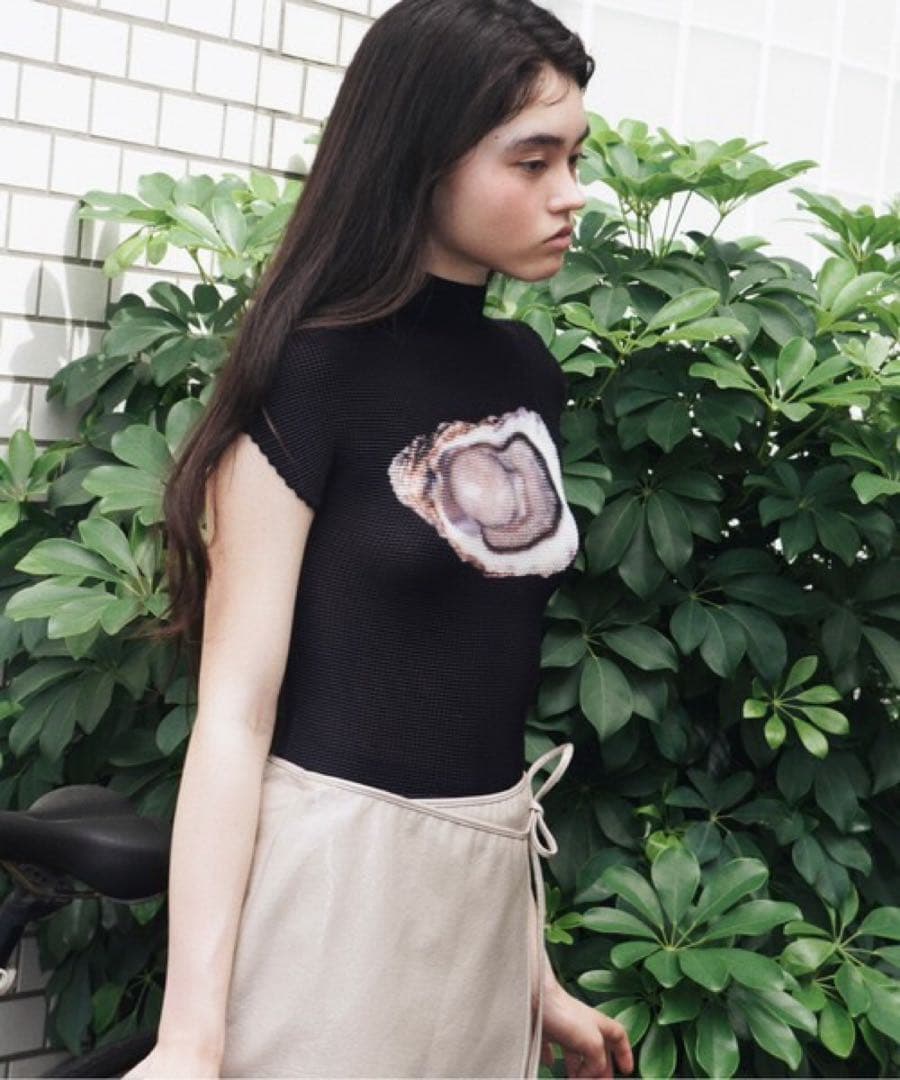 pleatsed print tops / プリーツプリントトップス
