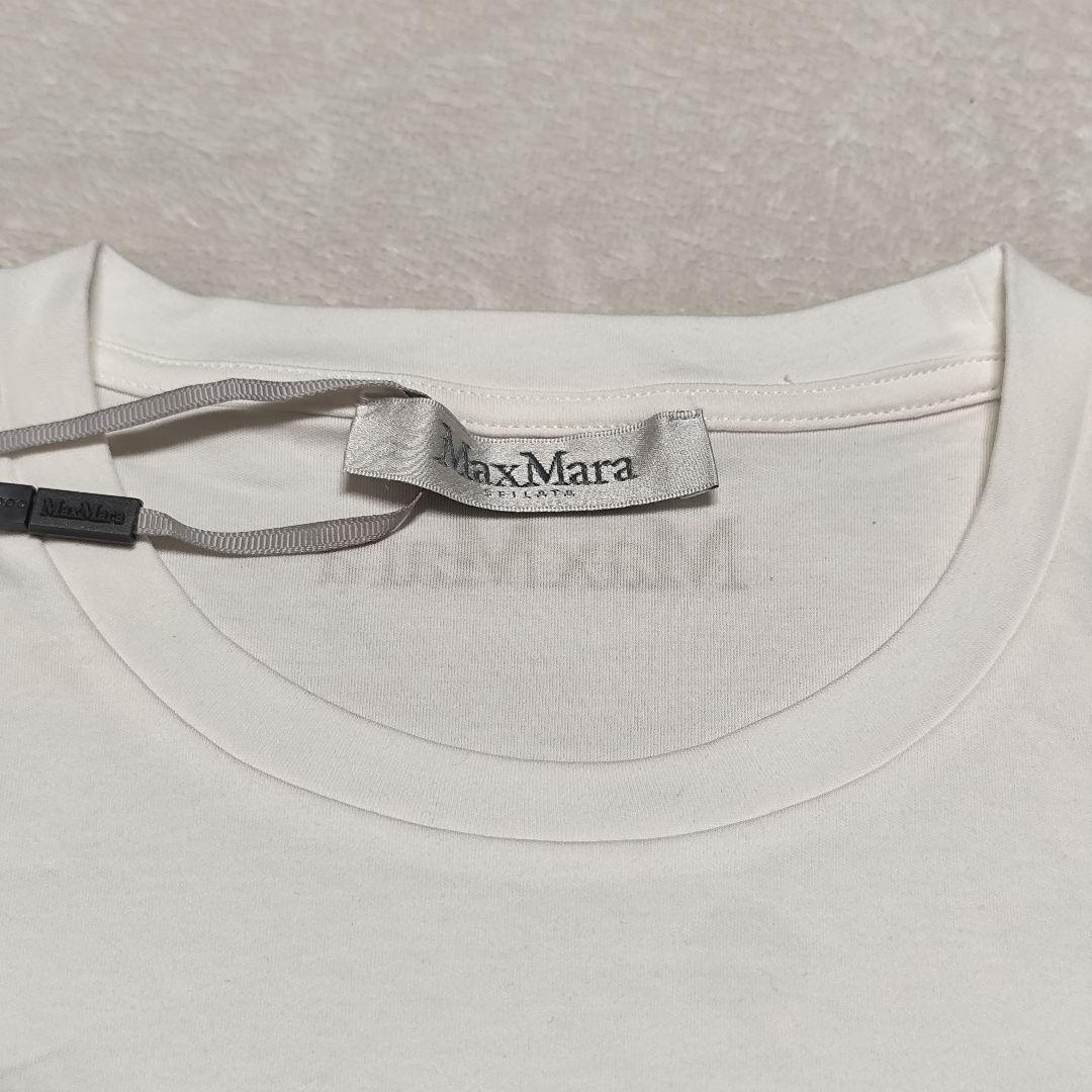 新品 MaxMara プリント Tシャツ ホワイト×キャメル XS