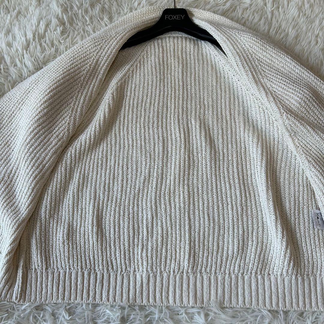 美品　Deuxieme Classe リネンシルク　畦カーディガン　ロゴ金ボタン
