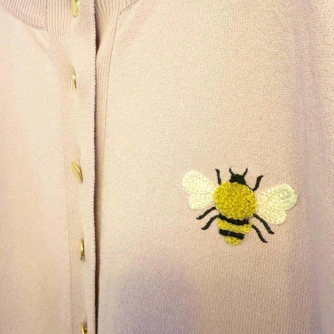 seventen ワンポイント刺繍カーディガン ハチ ライトピンク S
