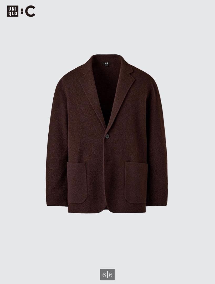 UNIQLO:C ニットジャケット Sダークブラウン