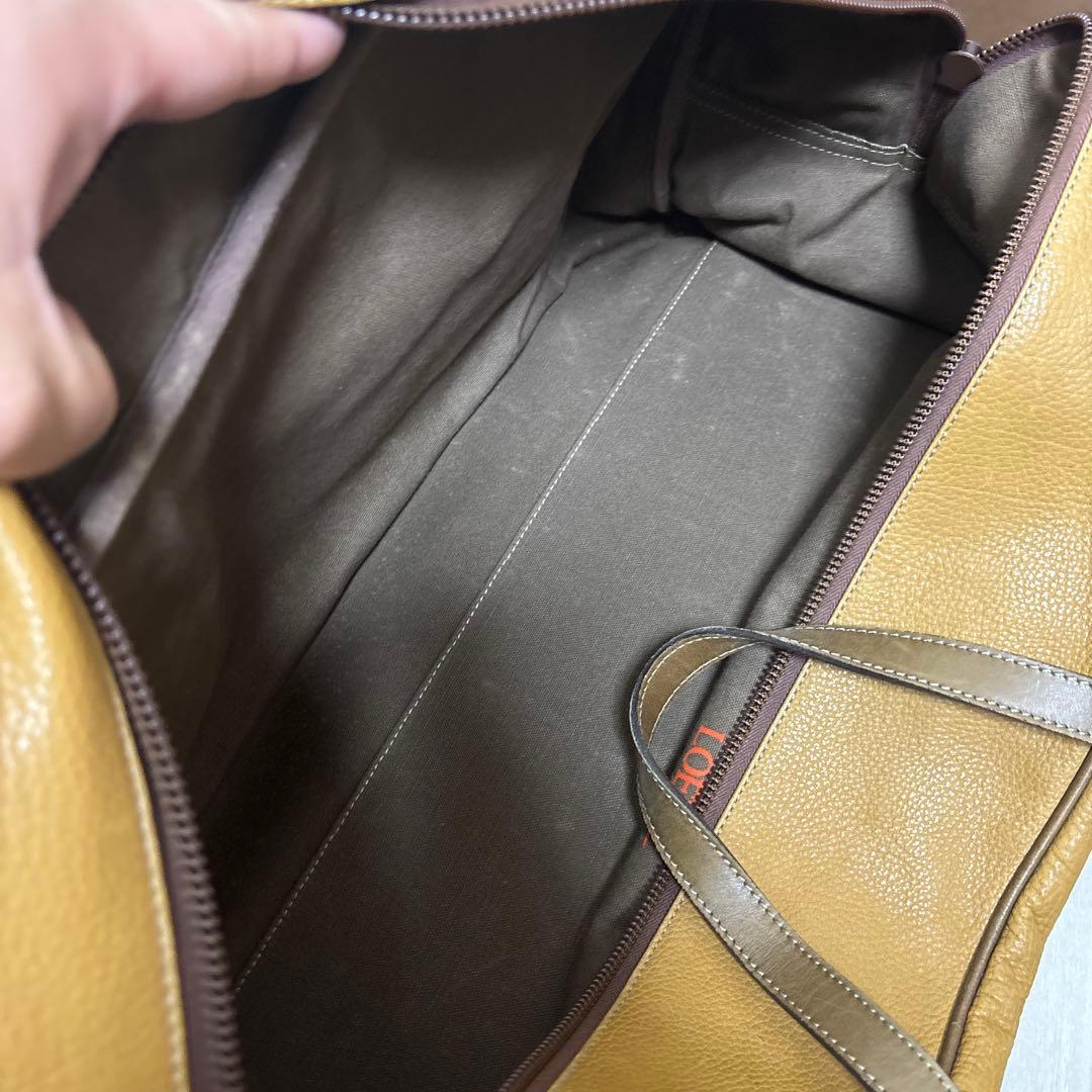 LOEWE レザー ボストンバッグ ブラウン
