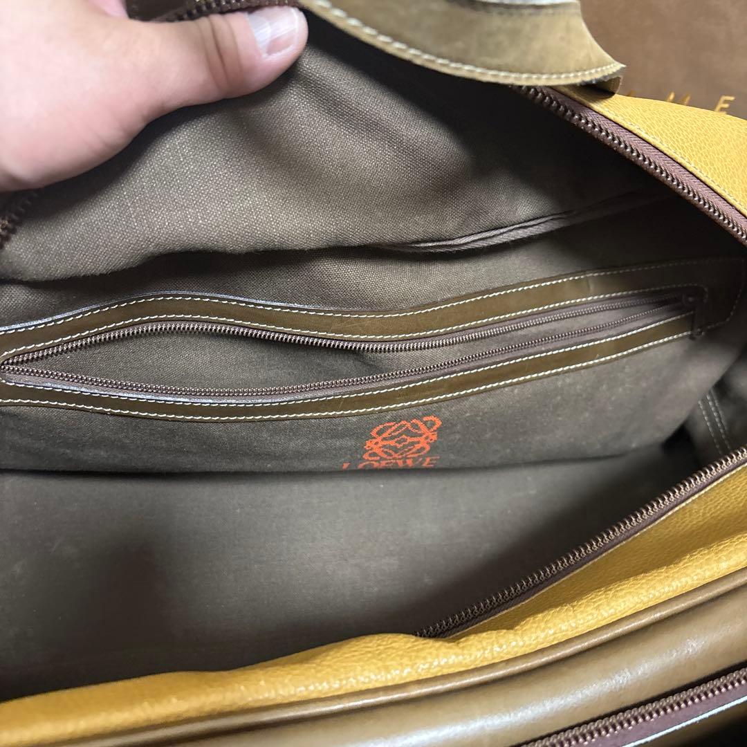 LOEWE レザー ボストンバッグ ブラウン