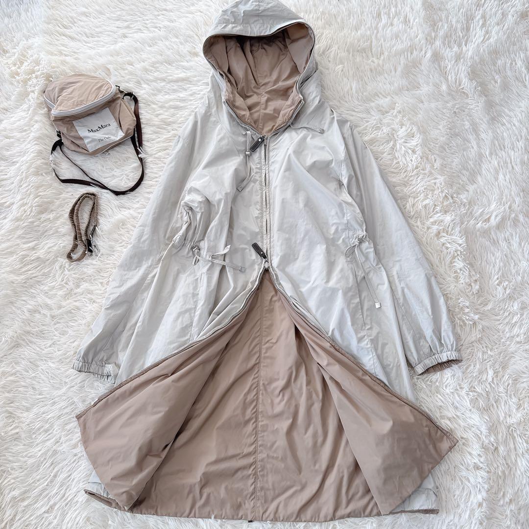 MaxMara　ザキューブ　リバーシブル ナイロン ロングコート　ベージュ　38