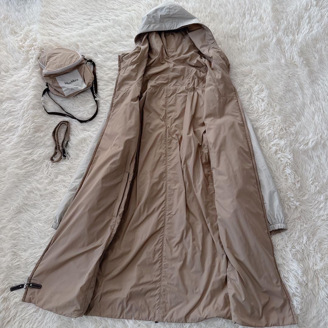 MaxMara　ザキューブ　リバーシブル ナイロン ロングコート　ベージュ　38