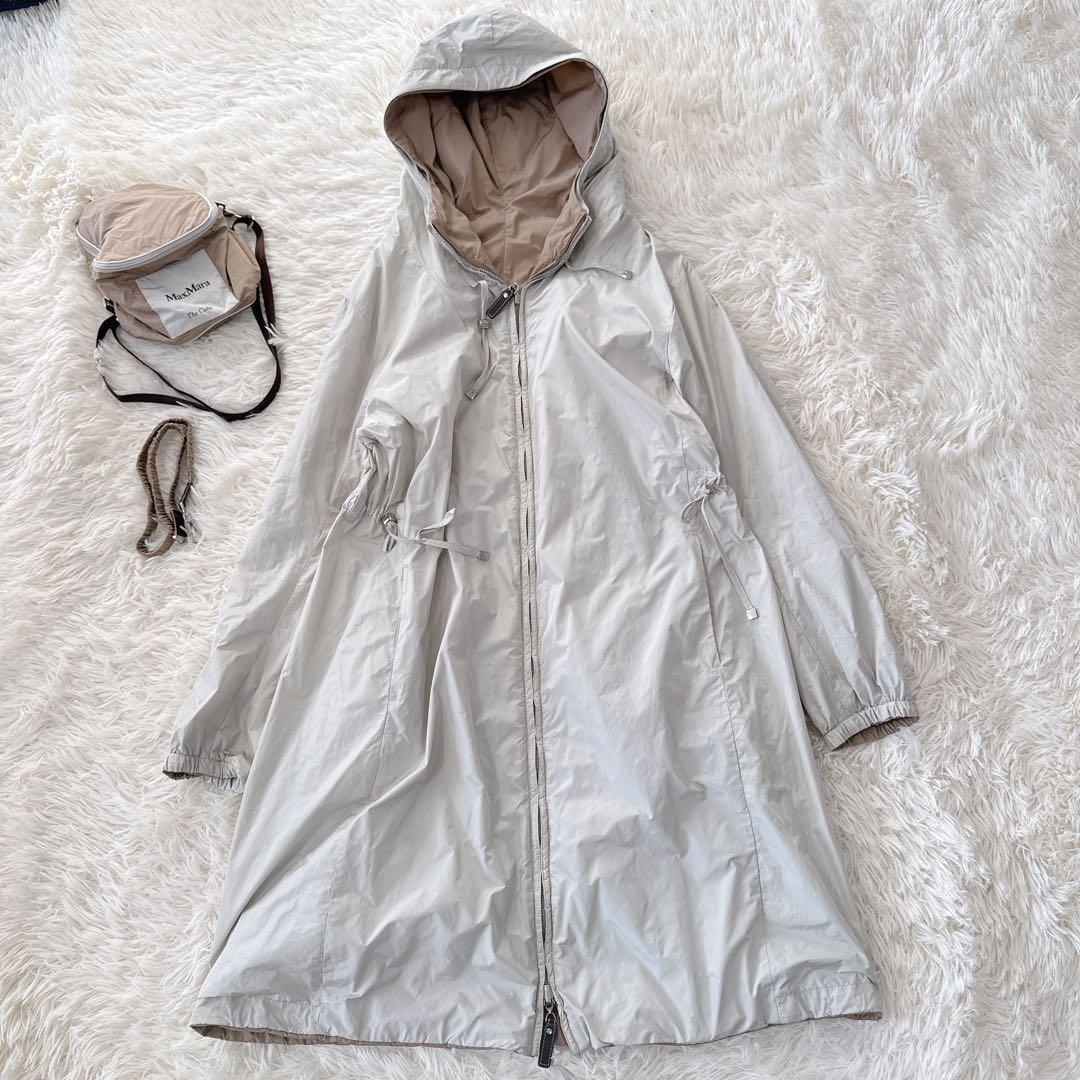 MaxMara　ザキューブ　リバーシブル ナイロン ロングコート　ベージュ　38
