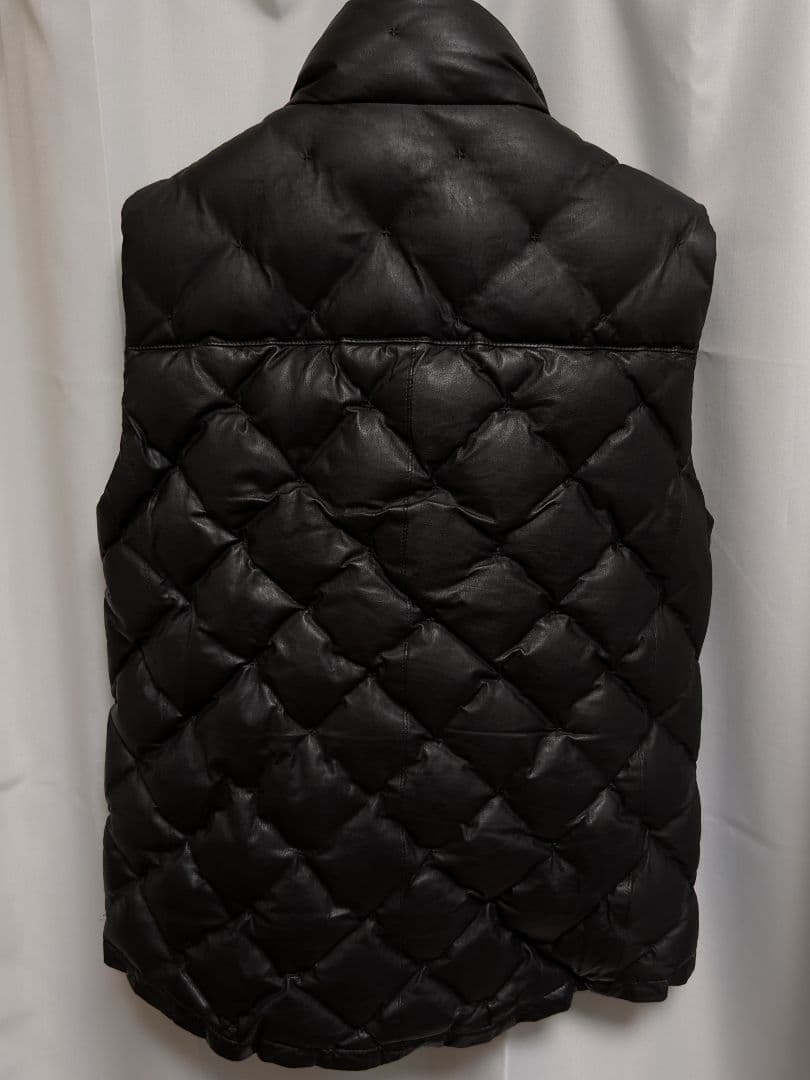 ジン！backlash ダウンベスト　ホワイトグース　カンガルーレザー　L