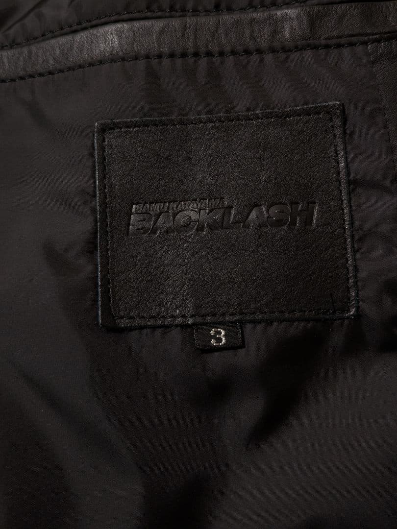 ジン！backlash ダウンベスト　ホワイトグース　カンガルーレザー　L