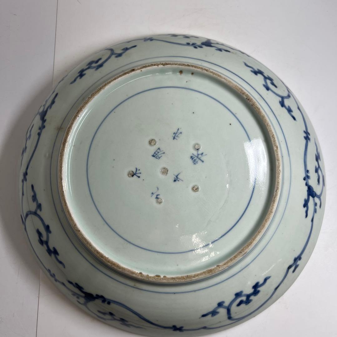 古伊万里　染付大皿　直径約34㎝　東Y7-1208①