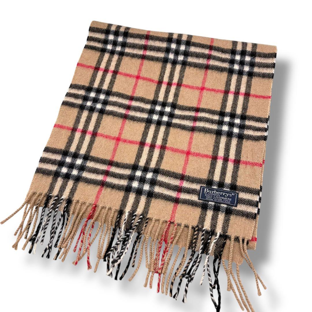 美品 バーバリー BURBERRY ノバチェック カシミヤ100% マフラー