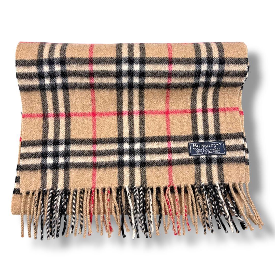 美品 バーバリー BURBERRY ノバチェック カシミヤ100% マフラー
