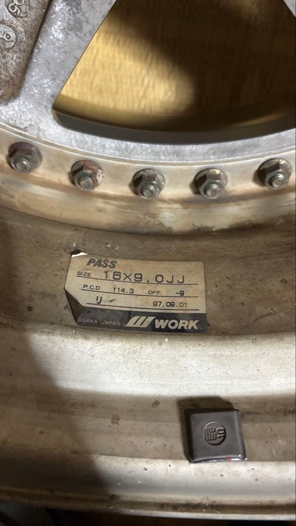work Equip 16inch 当時もの希少角リム 8J-9 , 9J-9