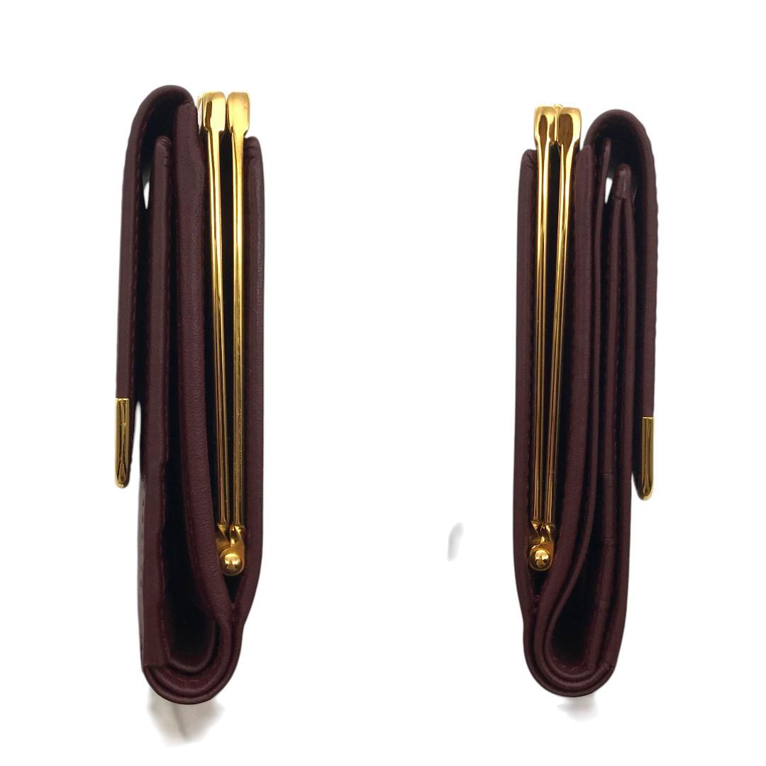 【未使用品】Cartier カルティエ マスト がま口 三つ折り 財布 レザー