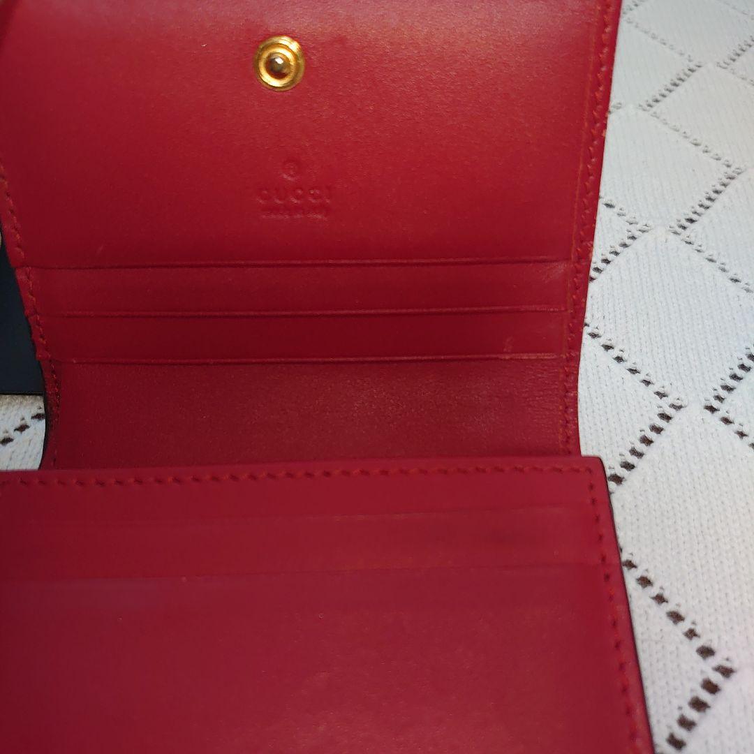 GUCCI 二つ折り財布 猫の刺繍 リネアキャット 付属品完備