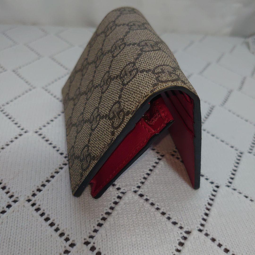 GUCCI 二つ折り財布 猫の刺繍 リネアキャット 付属品完備