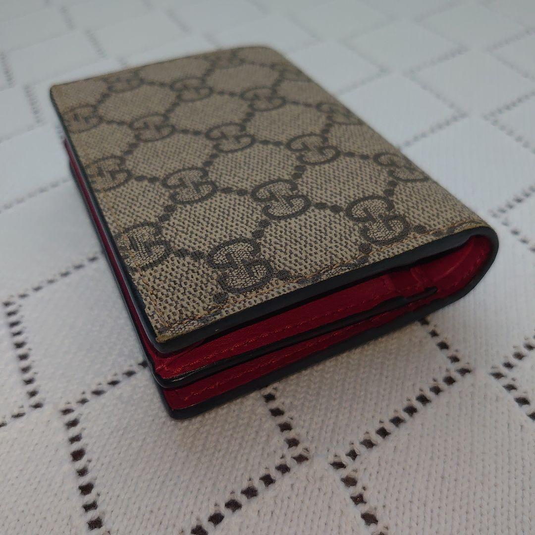 GUCCI 二つ折り財布 猫の刺繍 リネアキャット 付属品完備