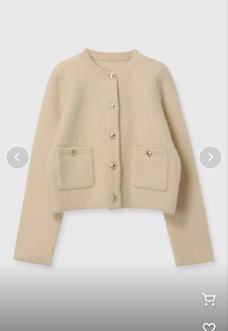 anuans カシミヤブレンドノーカラーニットジャケット　ZOZO限定カラー