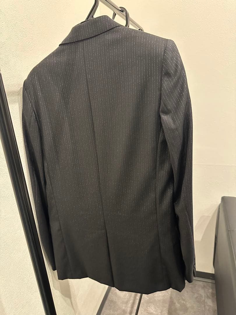 DiorHommeディオールオム　ラメストライプテーラードジャケットサテンラペル