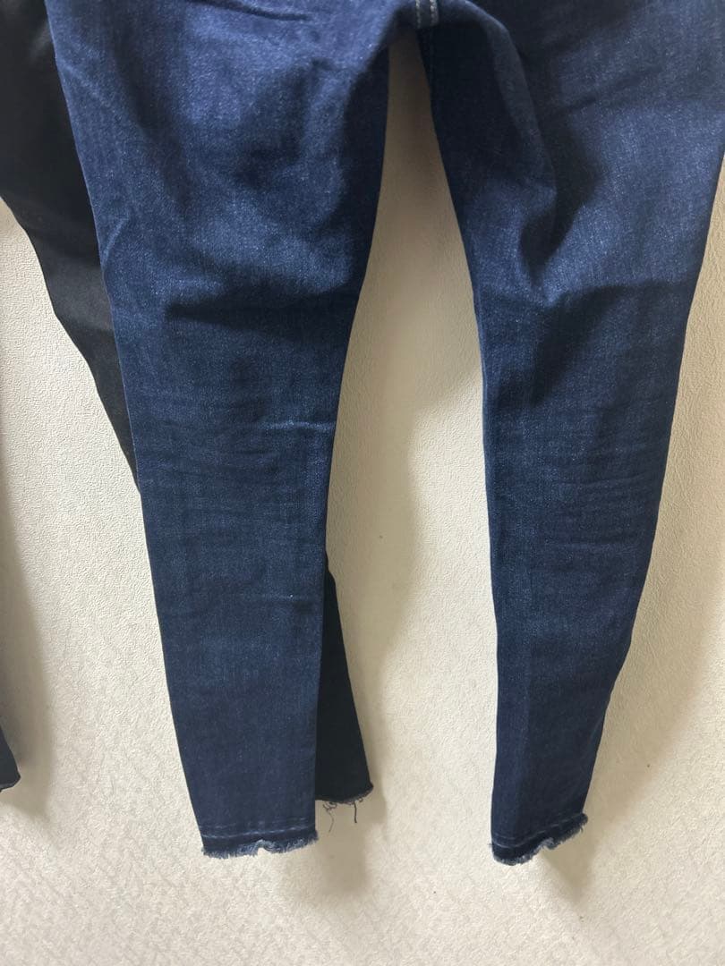 最終価格❣️ エモダ　超ストレッチ　デニム　パンツ　ブラック　濃紺　2本セット