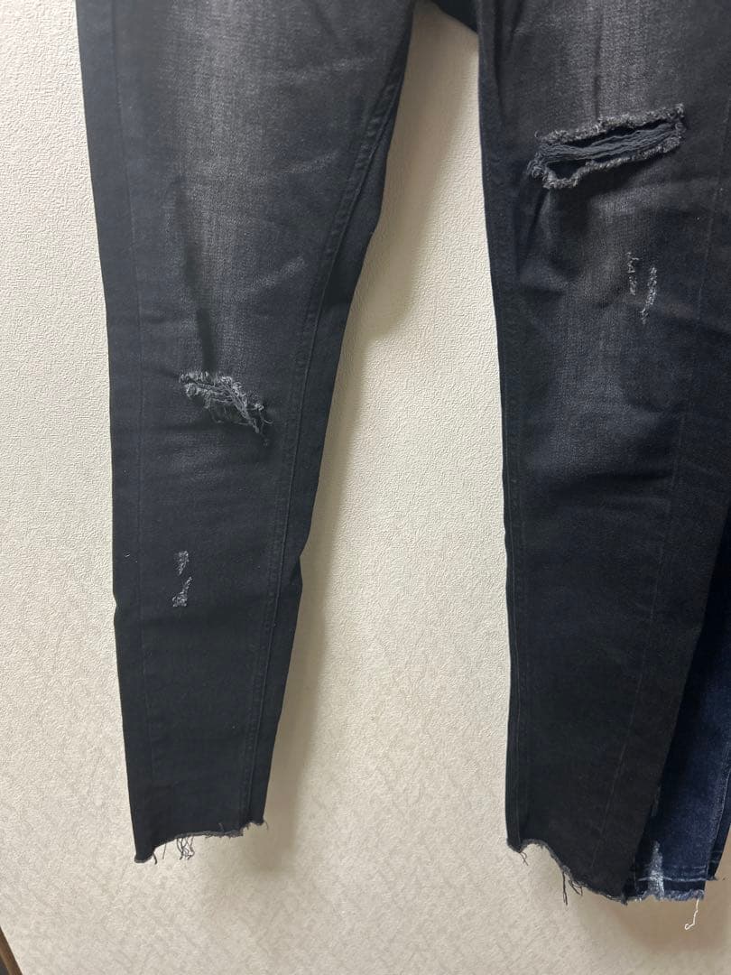 最終価格❣️ エモダ　超ストレッチ　デニム　パンツ　ブラック　濃紺　2本セット