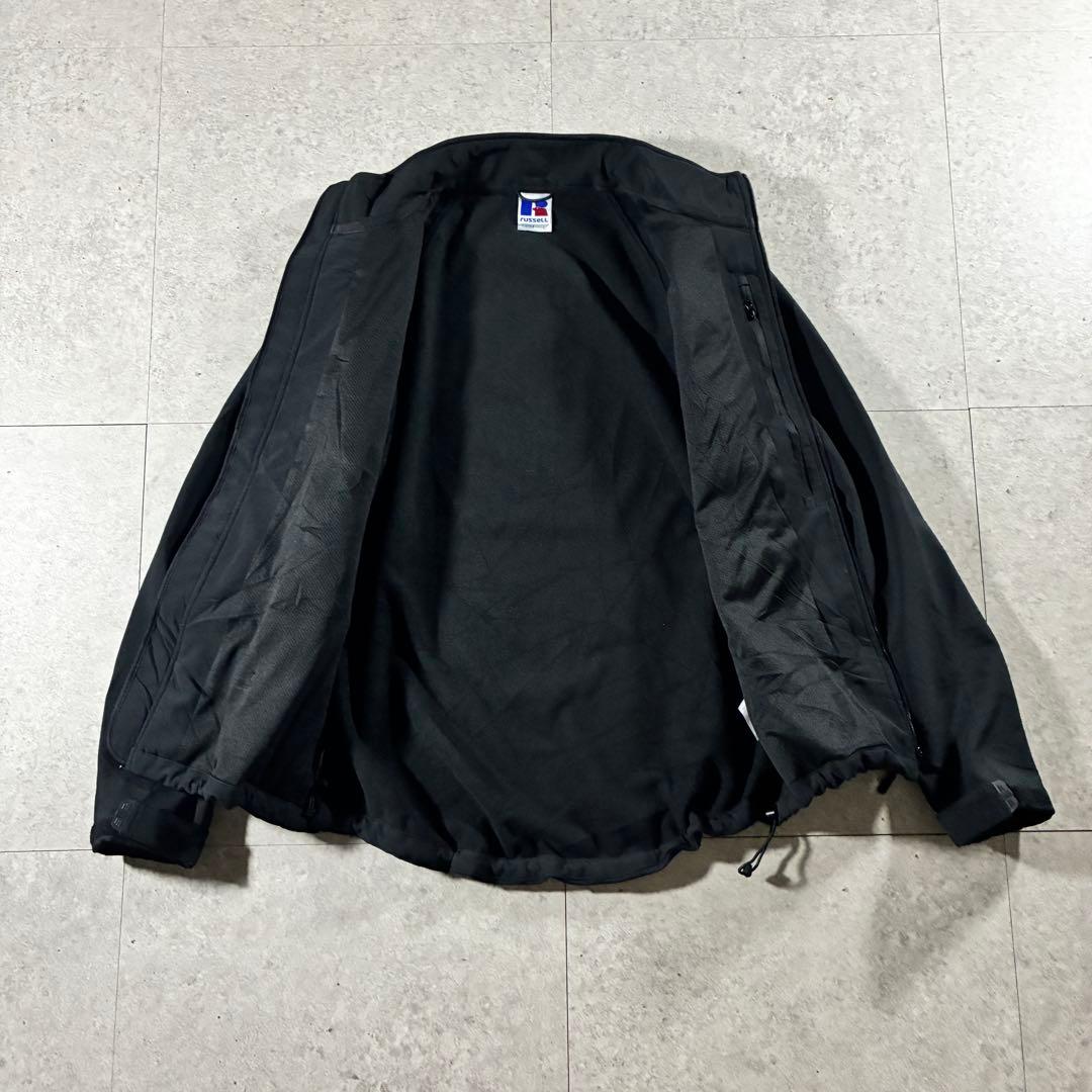 90s Russell Athletic ソフトシェルジャケットドローコード黒