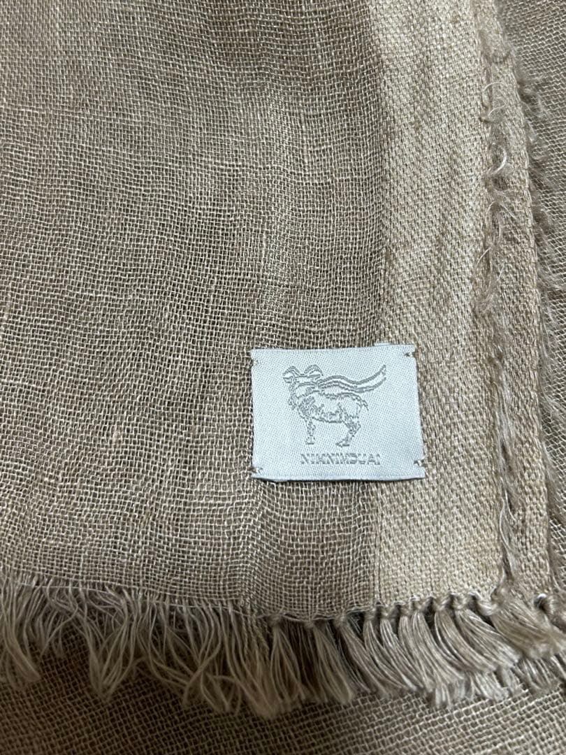 美品 ニムニムデュアイ LINEN GAUZE リネン ストール ベージュ