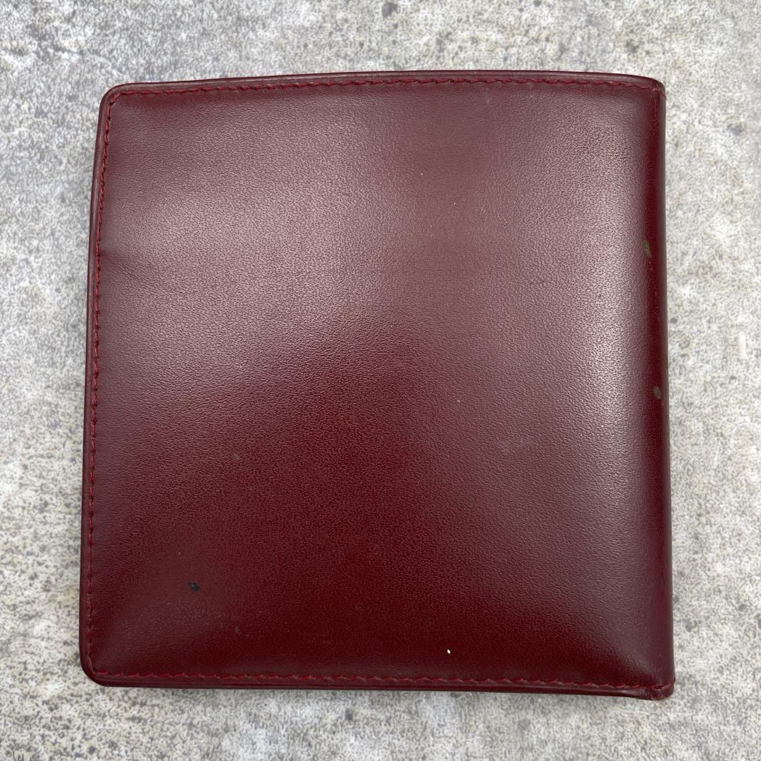 【美品】Cartier カルティエ 折り財布 ボルドー マストライン 赤 レッド