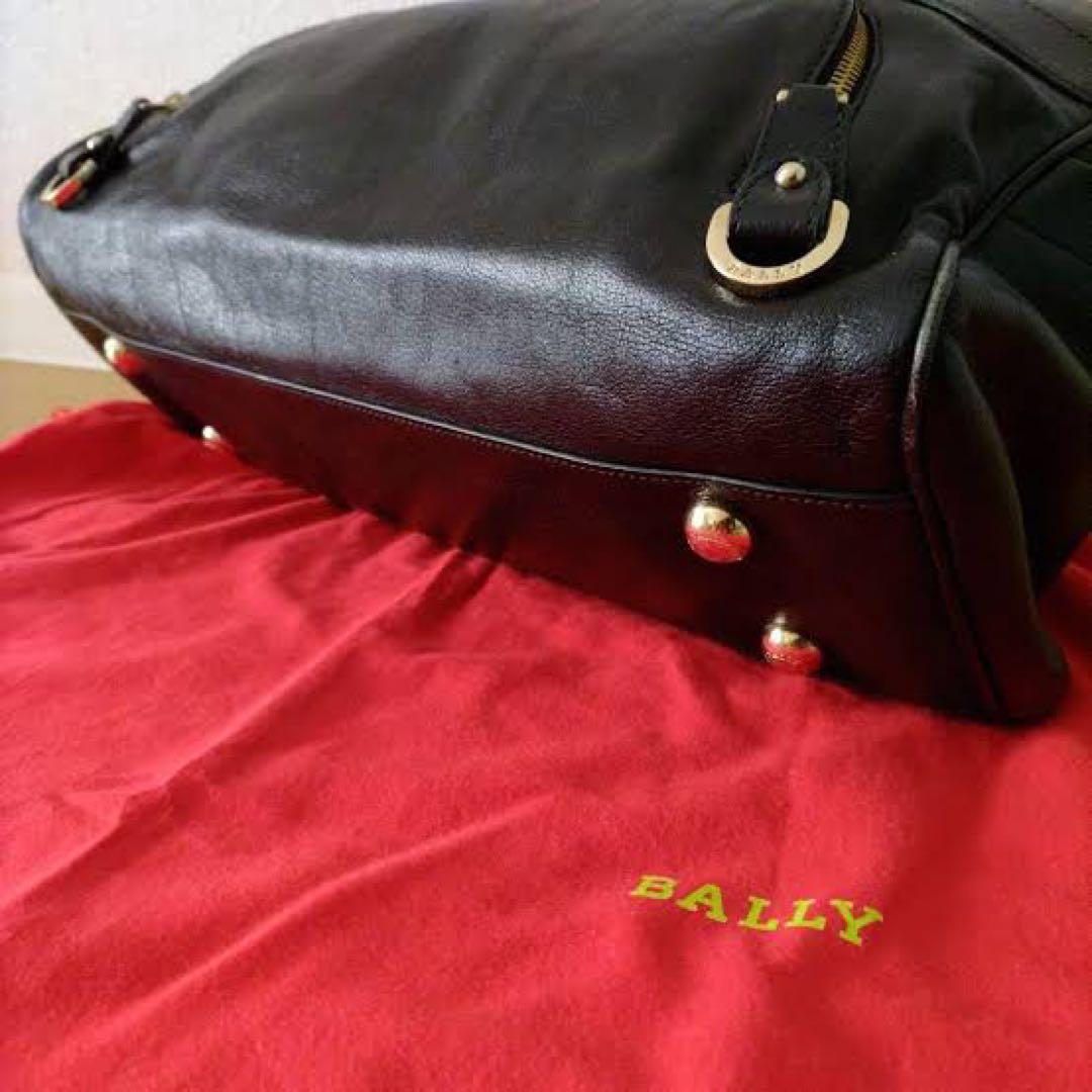 【BALLY】黒 レザー ボストンバッグ ショルダーバッグ 袋付き