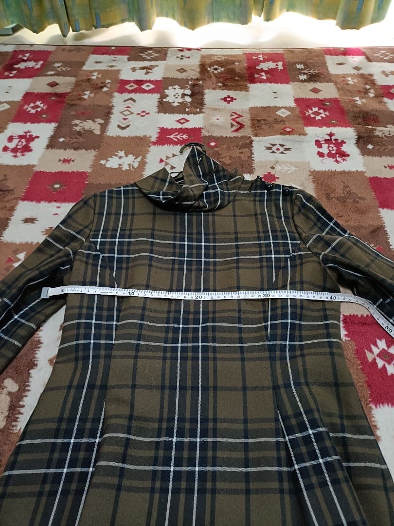 Yorklandチェック柄長袖ひざ丈ワンピース。のだめスペシャル服