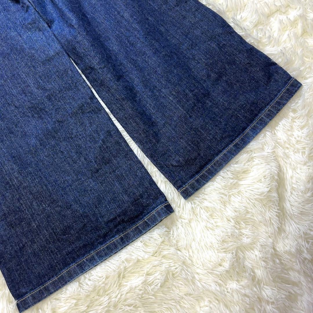 【サムシング】✨️濃紺✨️LISA ワイド ハイウエスト ストレッチ デニム M