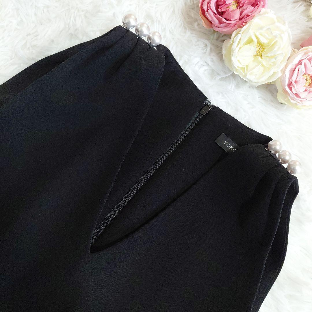 極美品✨ヨーコチャン　ワンピース　ノースリーブ　パール　ショルダー38