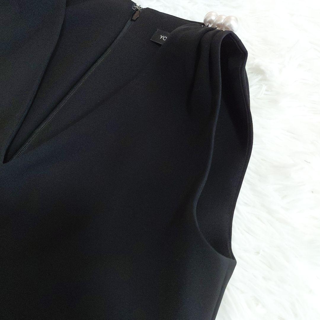 極美品✨ヨーコチャン　ワンピース　ノースリーブ　パール　ショルダー38