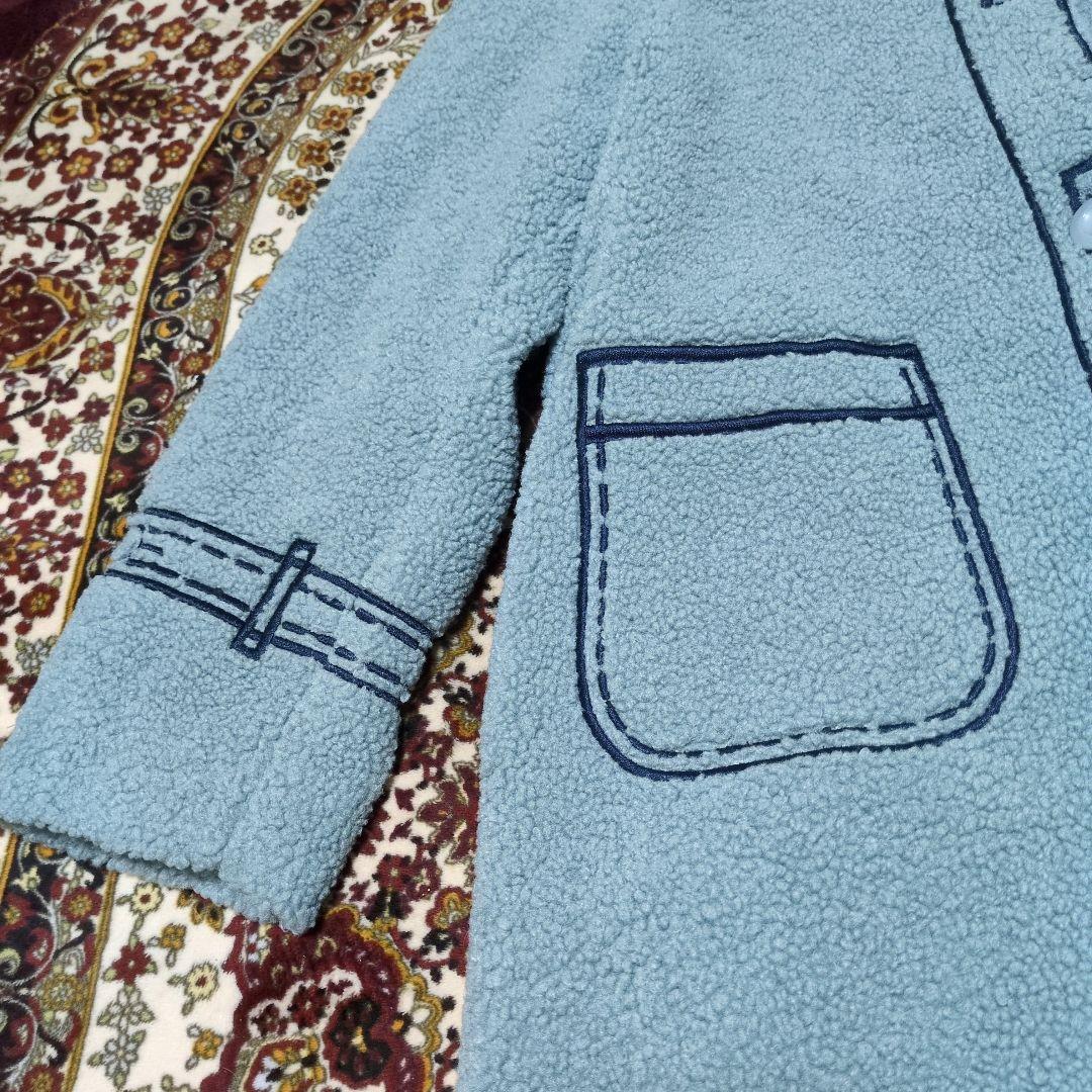 アビステ　SPICCO 水色 だまし絵刺繍ロングコート軽量