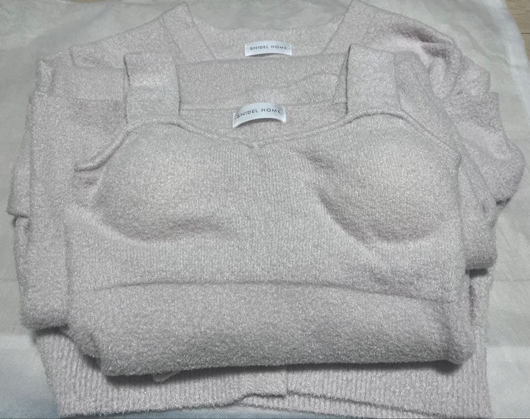 SNIDEL  カーディガン×タンクワンピースSET ピンク